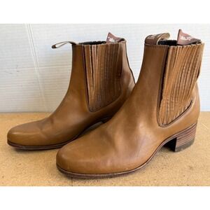 VTG Womens Sz 7 Destroyer Brown Leather Ankle Boots Cowboy Western